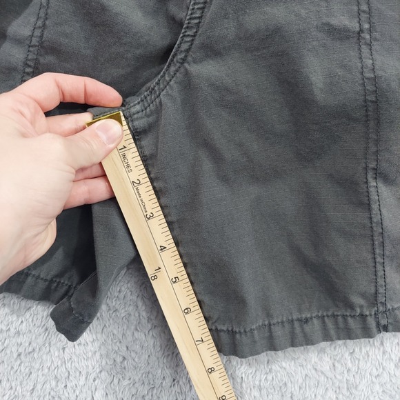 Eddie Bauer Cargo Shorts Women's Size 12 Gray Pockets Outdoor Ripstop Drawstring - Picture 10 of 15